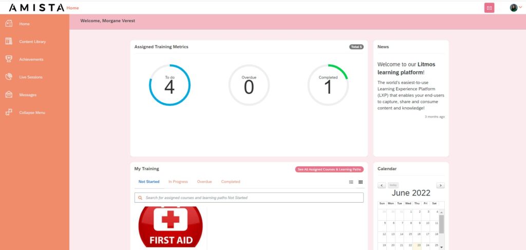 Amista home learner view