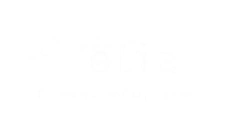 Logo of Elia with the tagline "Powering a world in progress" in a modern font.